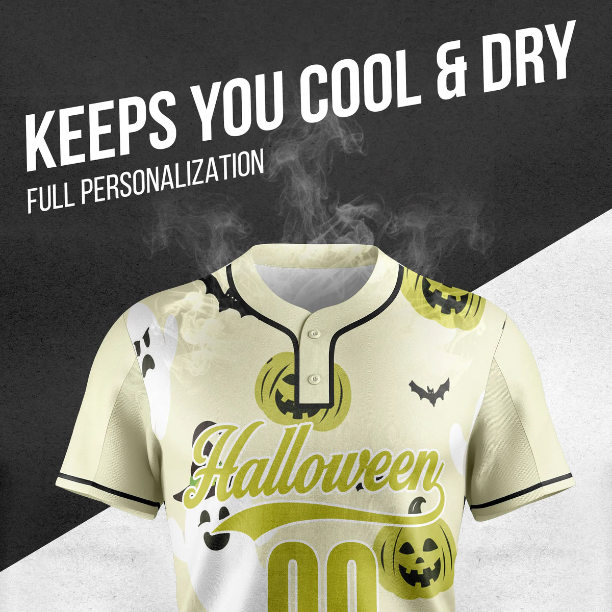 Custom Halloween Vibes Baseball Jersey Personalized Uniform with Name & Number