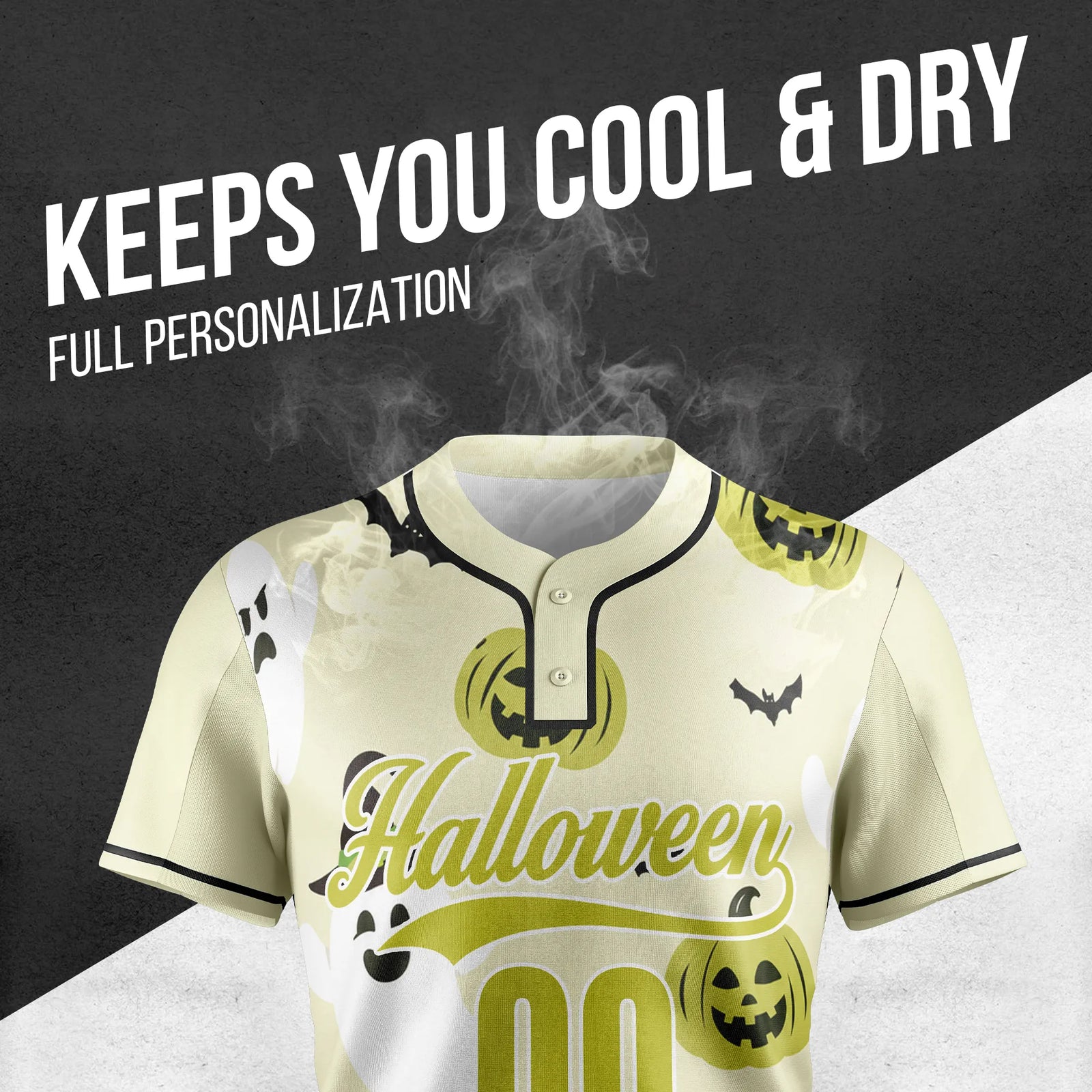 Custom Halloween Vibes Baseball Jersey Personalized Uniform with Name & Number