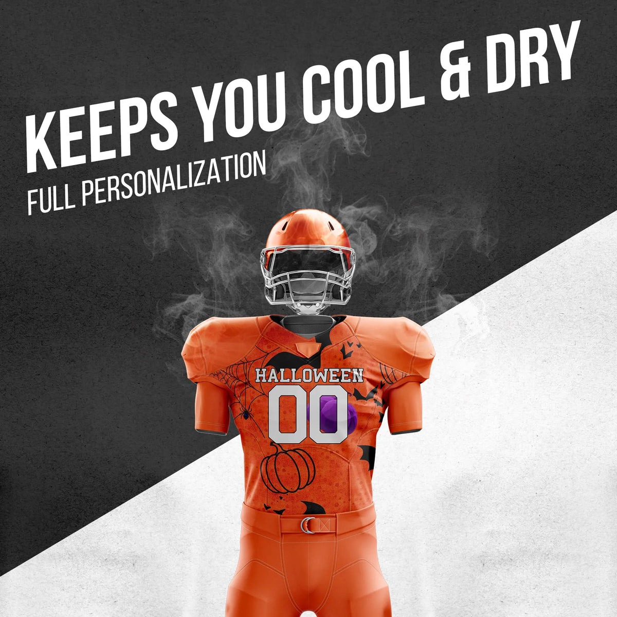 Custom Autumn Haunt American Football Jersey Personalized Uniform with Name & Number