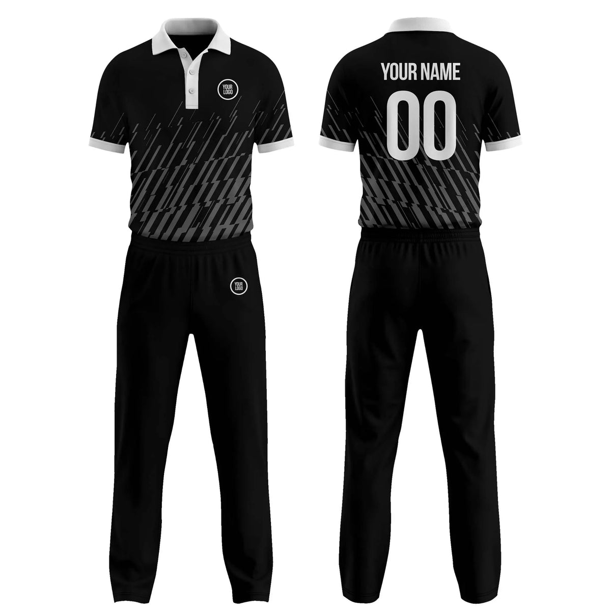 Custom Personalized D2 Side Pattern Cricket Kit with Name, Number & Team Logo