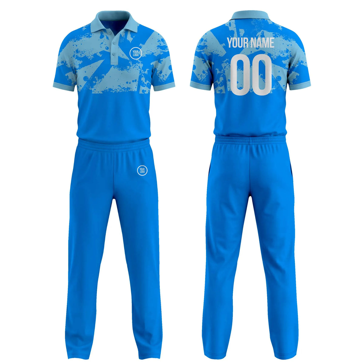 Custom Personalized D3 Side Pattern Cricket Kit with Name, Number & Team Logo