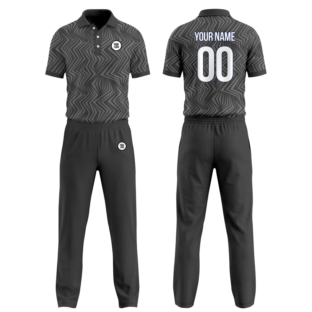 Custom Personalized D5 Geometric Pattern Cricket Kit with Name, Number & Team Logo