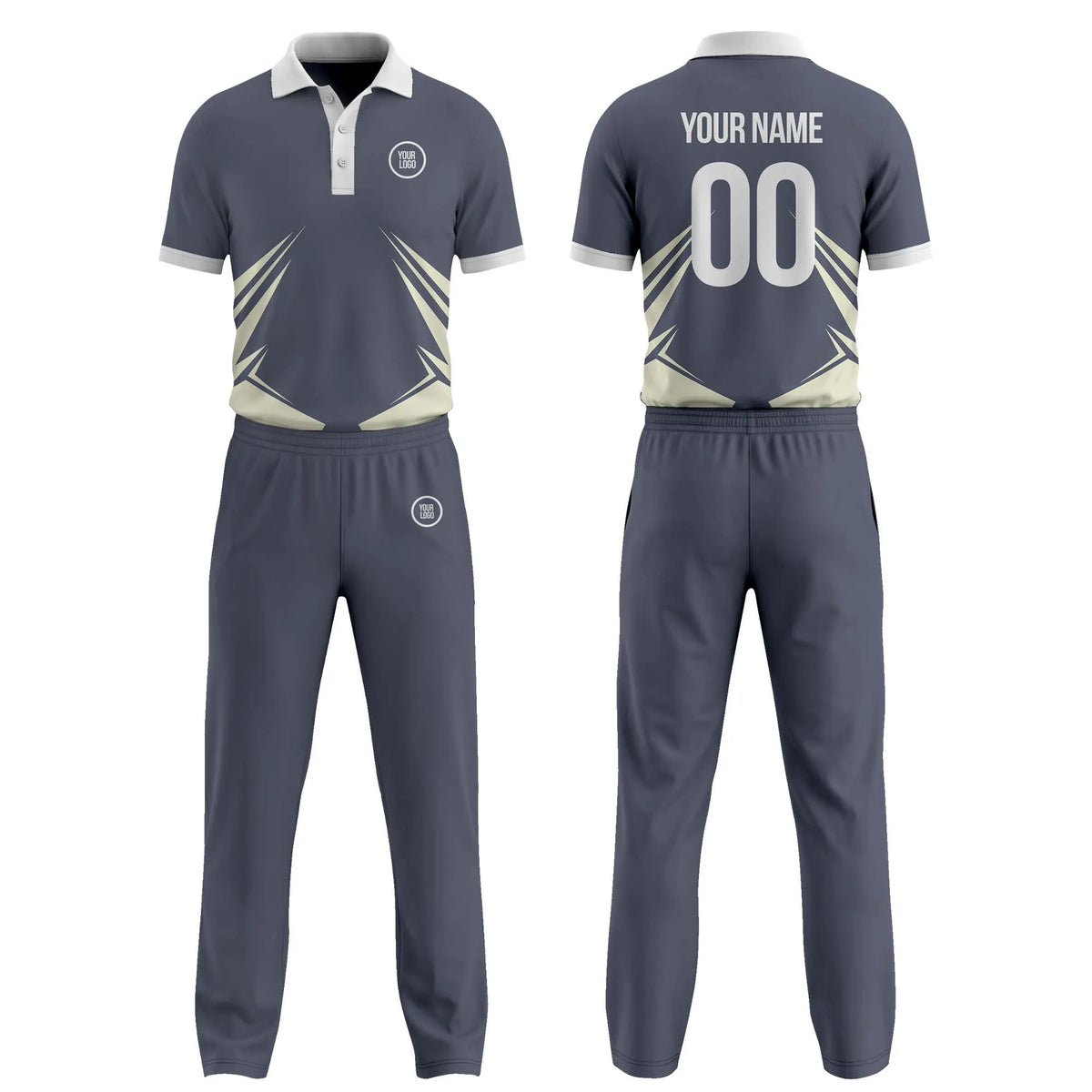 Custom Personalized D1 Side Pattern Cricket Kit with Name, Number & Team Logo