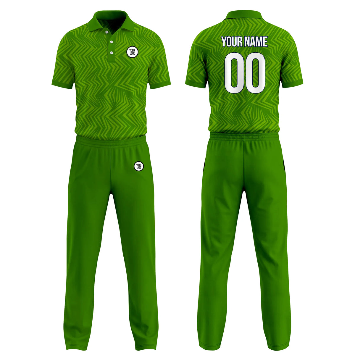 Custom Personalized D5 Geometric Pattern Cricket Kit with Name, Number & Team Logo