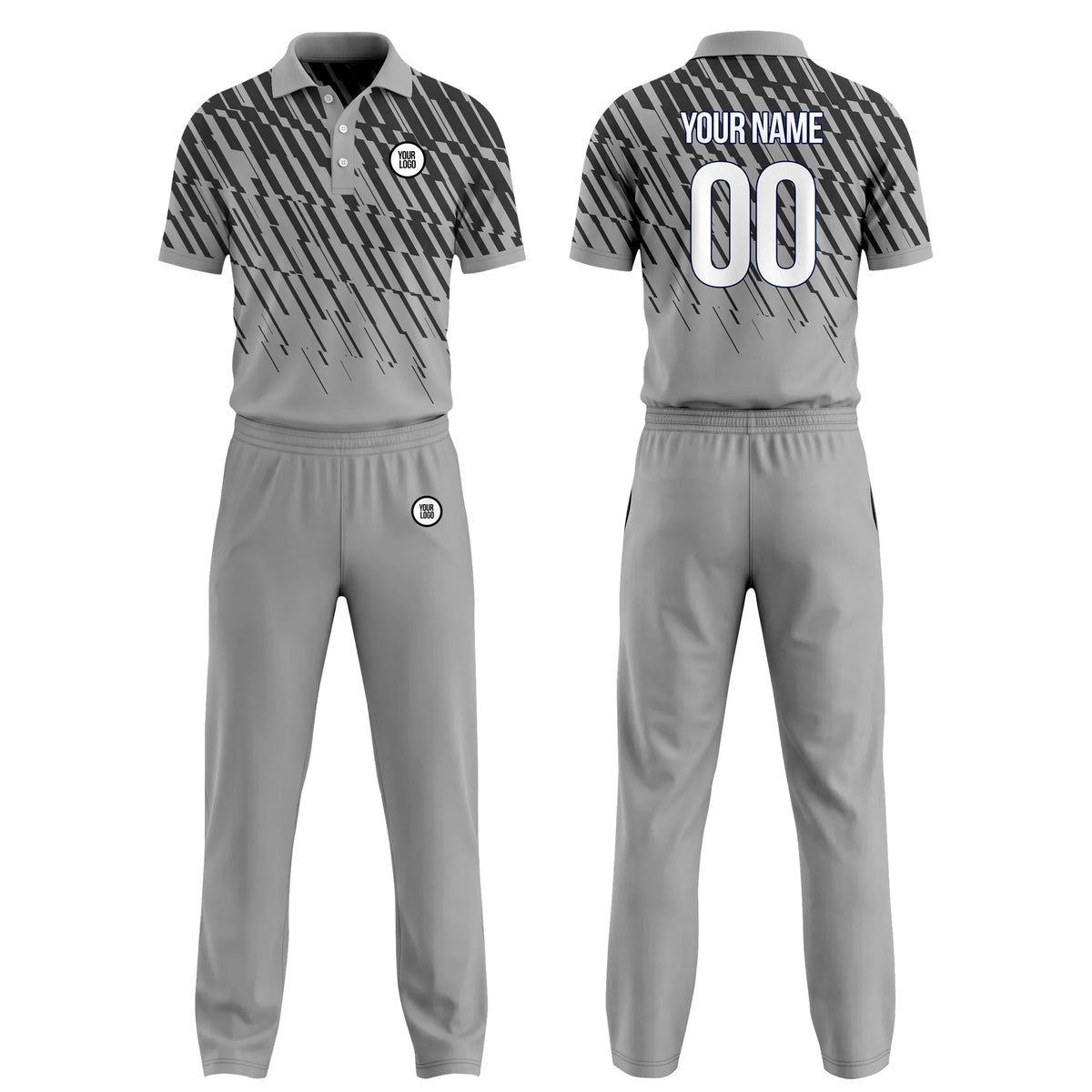 Custom Personalized D3 Geometric Pattern Cricket Kit with Name, Number & Team Logo