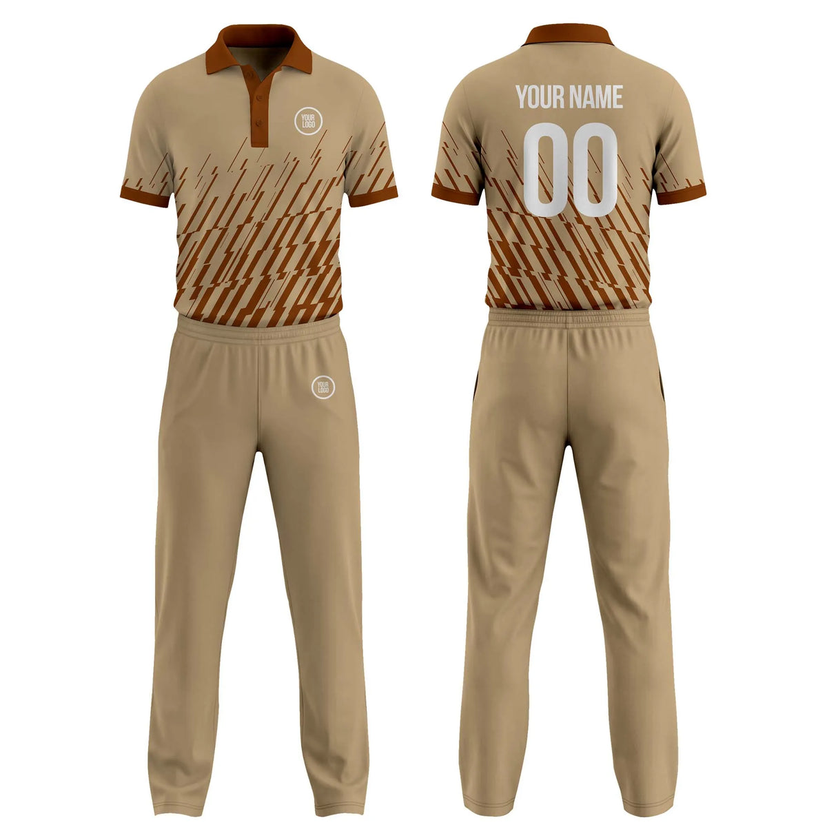 Custom Personalized D2 Side Pattern Cricket Kit with Name, Number &amp; Team Logo
