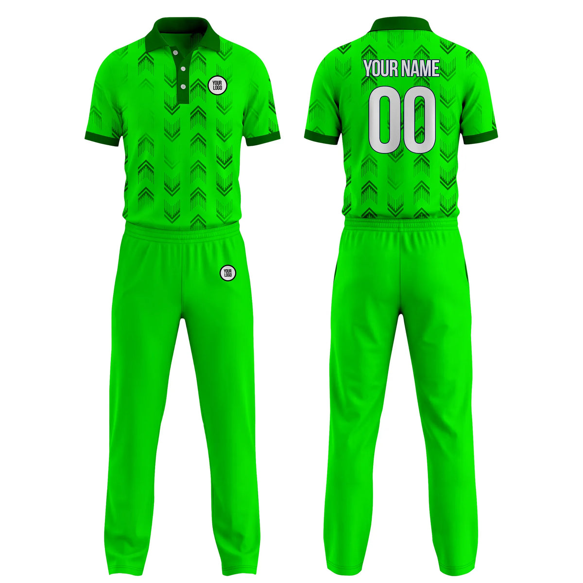 Custom Personalized D1 Geometric Pattern Cricket Kit with Name, Number & Team Logo