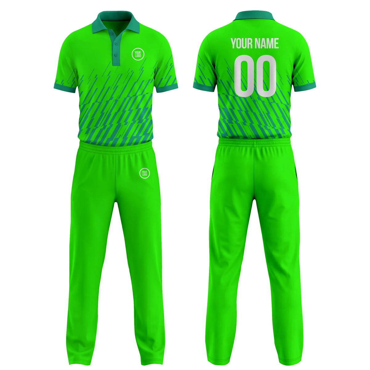 Custom Personalized D2 Side Pattern Cricket Kit with Name, Number & Team Logo