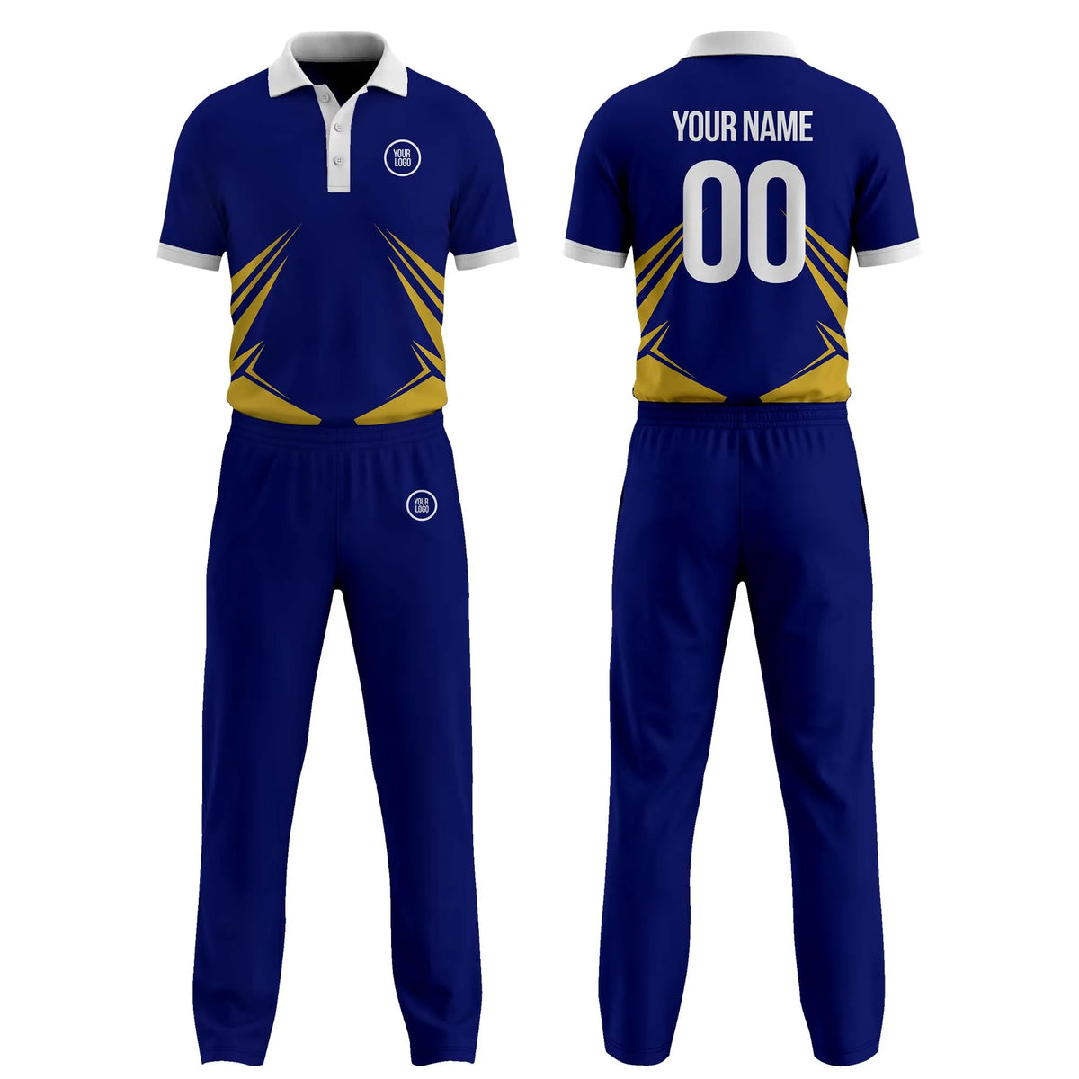 Custom Personalized D1 Side Pattern Cricket Kit with Name, Number & Team Logo