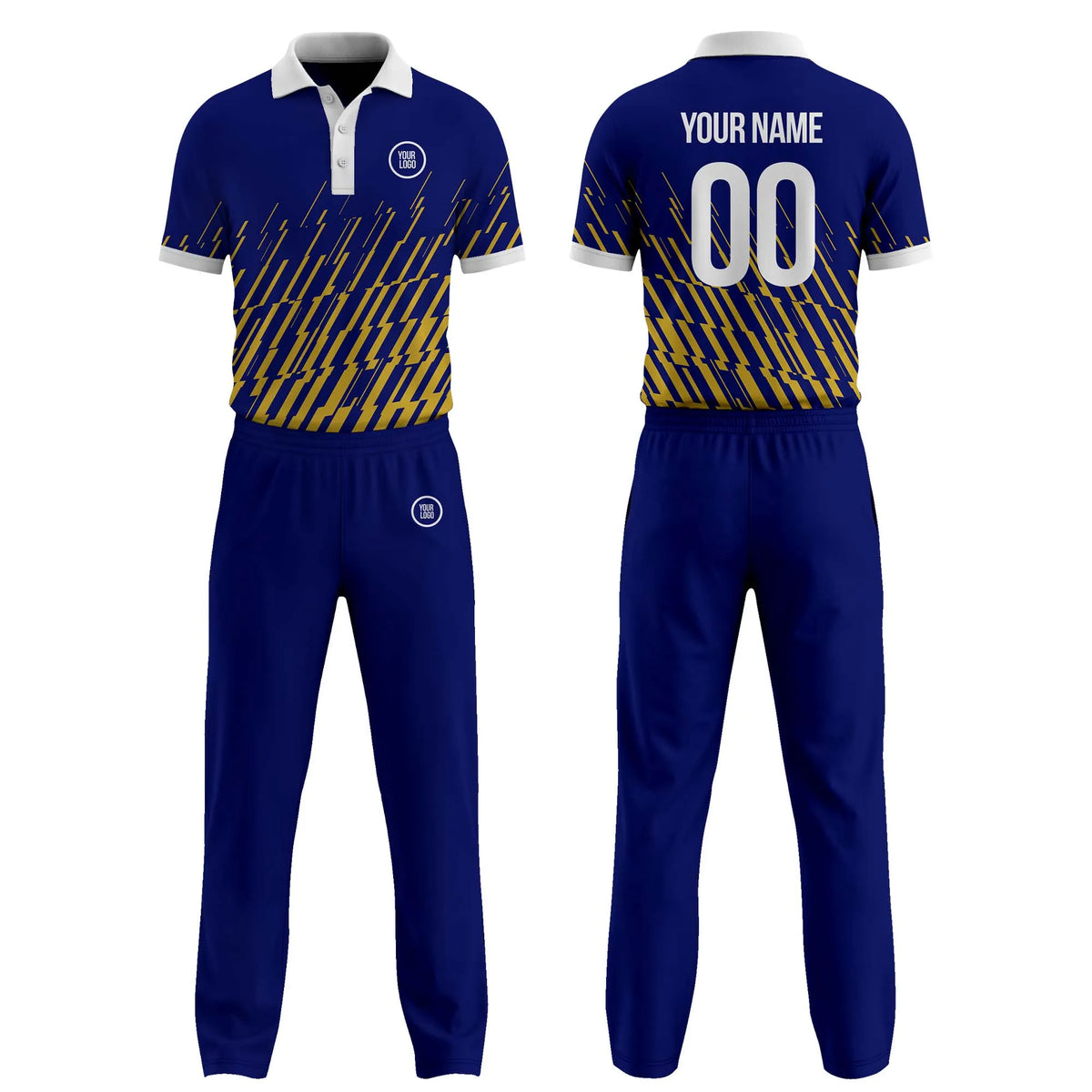 Custom Personalized D2 Side Pattern Cricket Kit with Name, Number & Team Logo