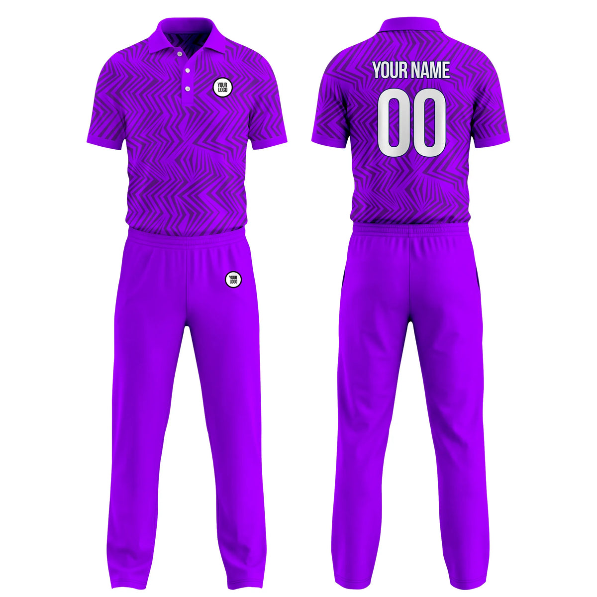 Custom Personalized D5 Geometric Pattern Cricket Kit with Name, Number & Team Logo