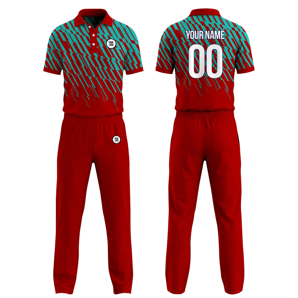 Custom Personalized D3 Geometric Pattern Cricket Kit with Name, Number & Team Logo