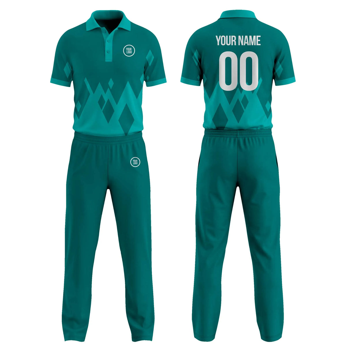 Custom Personalized D4 Side Pattern Cricket Kit with Name, Number & Team Logo