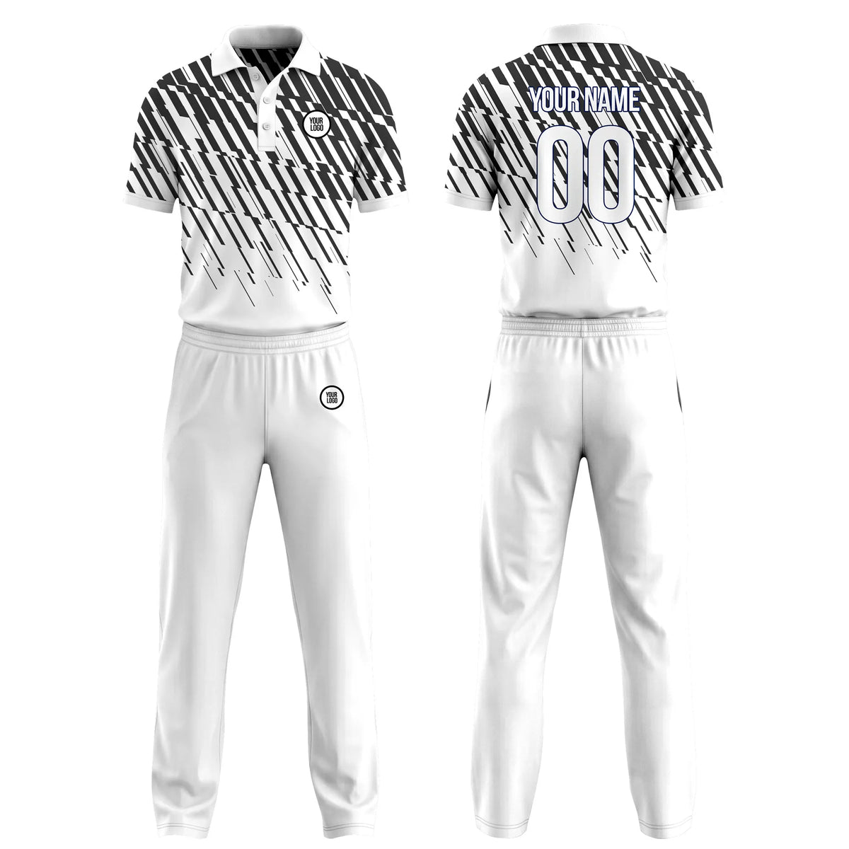 Custom Personalized D3 Geometric Pattern Cricket Kit with Name, Number & Team Logo