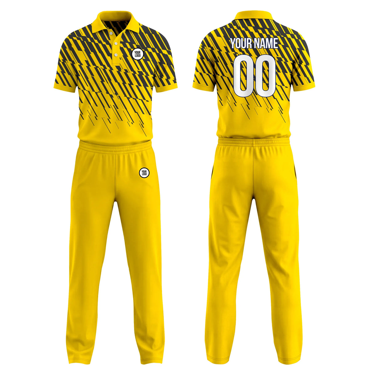 Custom Personalized D3 Geometric Pattern Cricket Kit with Name, Number & Team Logo