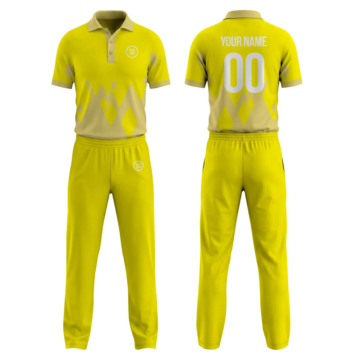 Custom Personalized D4 Side Pattern Cricket Kit with Name, Number & Team Logo