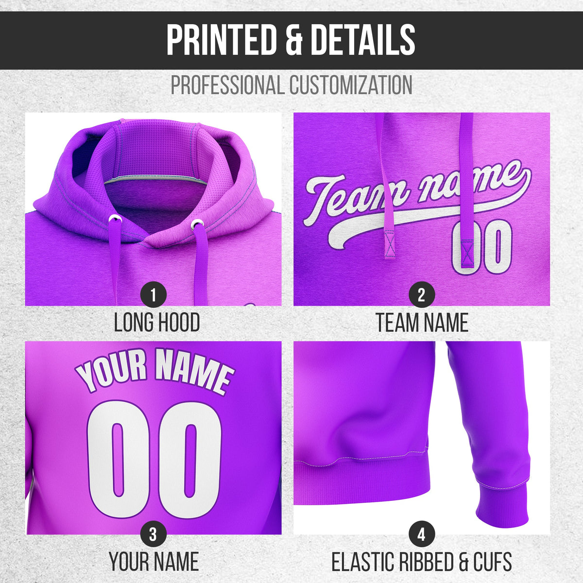 Hoodie - Gradient Fashion - Purple