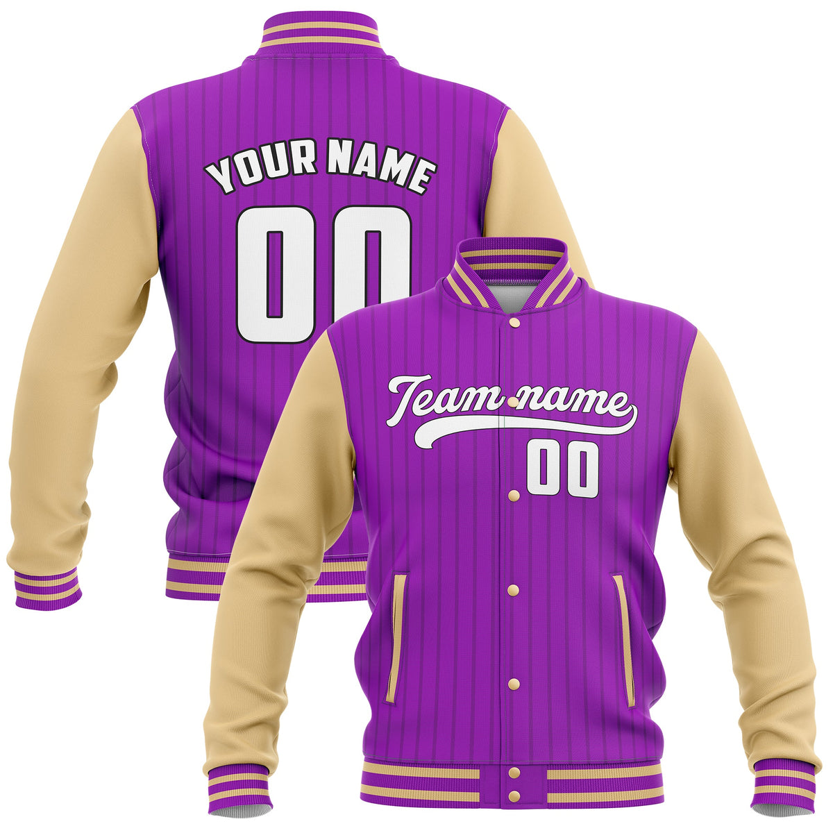 Jackets -Stripe Fashion - Purple