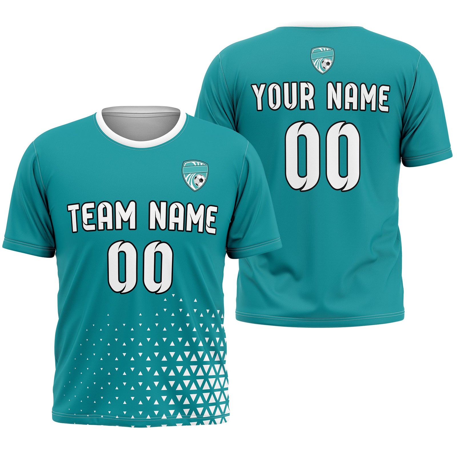 Soccer Jersey - Round Neck - Side Pattern - Design 3 - Teal