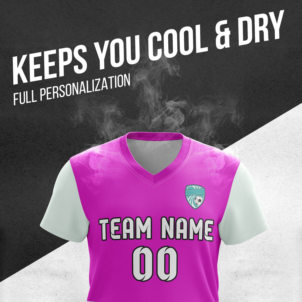 Soccer Jersey - V Neck - Stripe - Design 5 - Purple